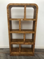 WALLACE MAPPA-BURL SHELVING UNIT WITH SYMMETRICAL BOOKED-MATCH FINISH BUILT-IN SHELVING BLOCKS RRP- £1995 (COLLECTION OR OPTIONAL DELIVERY)