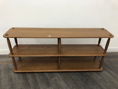 CLEO FREESTANDING OAK SHELVING UNIT WITH TURNED SOLID OAK SPINDLES RRP- £1395 (COLLECTION OR OPTIONAL DELIVERY)