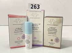 4 X ASSORTED DRUNK ELEPHANT PRODUCTS TO INCLUDE D-BRONZI ANTI-POLLUTION SUNSHINE DROPS 30ML (DELIVERY ONLY)