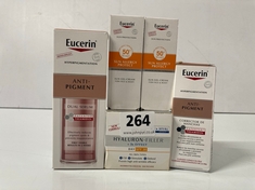 5 X ASSORTED EUCERIN PRODUCTS TO INCLUDE ANTI-PIGMENT DUAL SERUM 30ML (DELIVERY ONLY)