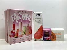 5 X ASSORTED GLOW RECIPE PRODUCTS TO INCLUDE PAPAYA SORBET ENZYME CLEANSING BALM 100ML (DELIVERY ONLY)