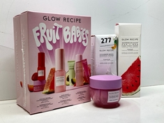 5 X ASSORTED GLOW RECIPE PRODUCTS TO INCLUDE CLOUDBERRY ESSENCE TONER 75ML (DELIVERY ONLY)