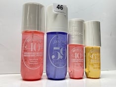4 X ASSORTED SOL DE JANEIRO PRODUCTS TO INCLUDE CHEIROSA 62 PISTACHIO & SALTED CARAMEL PERFUME MIST 90ML (DELIVERY ONLY)