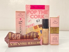 5 X ASSORTED TOO FACED PRODUCTS TO INCLUDE POP THE CORK MAKEUP COLLECTION (DELIVERY ONLY)