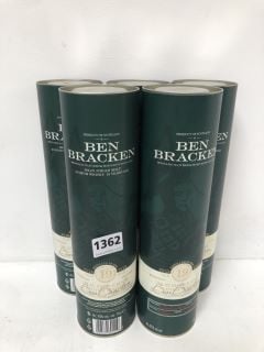 5 X BOTTLES OF BEN BRACKEN ISLAY SINGLE MALT SCOTCH WHISKY 70CL ABV 43% (PLEASE NOTE: 18+YEARS ONLY. STRICTLY NO COURIER REQUESTS. COLLECTIONS FROM BA SALEROOM FROM THURSDAY 13TH - WEDNESDAY 19TH JUN