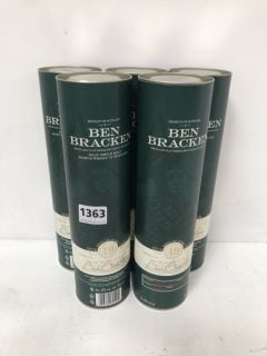 5 X BOTTLES OF BEN BRACKEN ISLAY SINGLE MALT SCOTCH WHISKY 70CL ABV 43% (PLEASE NOTE: 18+YEARS ONLY. STRICTLY NO COURIER REQUESTS. COLLECTIONS FROM BA SALEROOM FROM THURSDAY 13TH - WEDNESDAY 19TH JUN