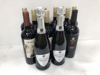 12 X ASSORTED BOTTLES OF WINE TO INCLUDE SOL DE CHILE AND ALLINI (PLEASE NOTE: 18+YEARS ONLY. STRICTLY NO COURIER REQUESTS. COLLECTIONS FROM BA SALEROOM FROM THURSDAY 13TH - WEDNESDAY 19TH JUNE 2024)
