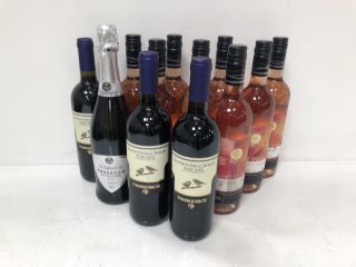 12 X ASSORTED BOTTLES OF WINE TO INCLUDE ROSE CUVEE, TORREQUERCIE AND ALLINI (PLEASE NOTE: 18+YEARS ONLY. STRICTLY NO COURIER REQUESTS. COLLECTIONS FROM BA SALEROOM FROM THURSDAY 13TH - WEDNESDAY 19T