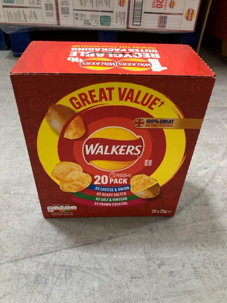 John Pye Auctions PALLET OF WALKERS CRISPS MIXED BOXES BBE 22.6.24