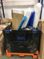 PALLET OF ASSORTED ITEMS TO INCLUDE MULTICOLOURED IRONING BOARD (COLLECTION OR OPTIONAL DELIVERY)