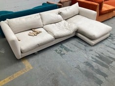 XL LEFT HAND CHAISE SQUISHMEISTER CHAISE SOFA IN EGG BOX CLEVER VINTAGE LINEN - RRP £3505 (COLLECTION OR OPTIONAL DELIVERY)
