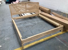 SUPERKING (180CM) WOODEN BED FRAME WITH WOVEN EFFECT (COLLECTION OR OPTIONAL DELIVERY) (KERBSIDE PALLET DELIVERY)