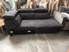 1 SEATER END TERMINAL SOFA PART IN DARK GREY FABRIC (PART ONLY) (COLLECTION OR OPTIONAL DELIVERY)