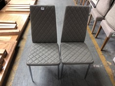 2 X MILAN DINING CHAIR IN GREY (COLLECTION OR OPTIONAL DELIVERY)