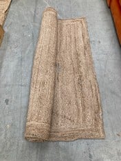 APPROX 200CM WOVEN JUTE RUG IN NATURAL (COLLECTION OR OPTIONAL DELIVERY)