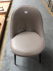 QUEBEC TAUPE FAUX LEATHER CURVED DINING CHAIR RRP £155 (COLLECTION OR OPTIONAL DELIVERY)