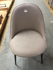 QUEBEC TAUPE FAUX LEATHER CURVED DINING CHAIR RRP £155 (COLLECTION OR OPTIONAL DELIVERY)