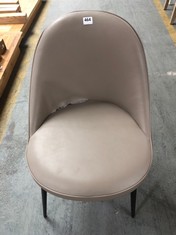 QUEBEC TAUPE FAUX LEATHER CURVED DINING CHAIR RRP £155 (COLLECTION OR OPTIONAL DELIVERY)