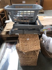 QTY OF ASSORTED ITEMS TO INCLUDE JOHN LEWIS WOVEN LAUNDRY BASKET (COLLECTION OR OPTIONAL DELIVERY)