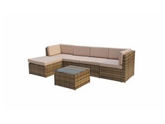 SIGNATURE WEAVE STELLA CORNER SOFA SET IN NATURAL/ BROWN WITH COFFEE TABLE - MODEL: STEL0334 - RRP‚£939 (COLLECTION OR OPTIONAL DELIVERY)