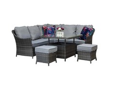 SIGNATURE WEAVE FRANCESCA CORNER DINING SET IN DARK GREY - MODEL: FRAN0363 - RRP £2130 (KERBSIDE PALLET DELIVERY) (COLLECTION OR OPTIONAL DELIVERY) (KERBSIDE PALLET DELIVERY)