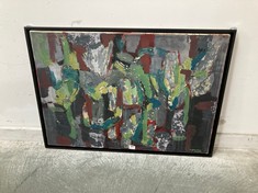 ABSTRACT FRAMED CANVAS WITH BLACK FRAME (COLLECTION OR OPTIONAL DELIVERY)