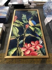 TROPICAL BIRDS 2PCS FRAMED ART IN BLUE (COLLECTION OR OPTIONAL DELIVERY)