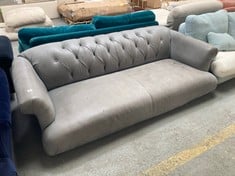LARGE DIXIE SOFA IN FADED CHARCOAL BEATEN LEATHER - RRP £3695 (COLLECTION OR OPTIONAL DELIVERY)