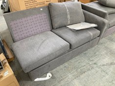 2 SEATER END SOFA PART IN DARK GREY FABRIC (PART ONLY) (COLLECTION OR OPTIONAL DELIVERY)