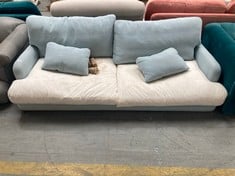 LARGE SQUISHAROO SOFA IN DUCK EGG VINTAGE LINEN - RRP £2505 (COLLECTION OR OPTIONAL DELIVERY)