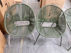 JOHN LEWIS SET OF 2 SALSA GARDEN CHAIR IN GREEN - RRP £149 (COLLECTION OR OPTIONAL DELIVERY)