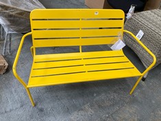 JOHN LEWIS 2 SEATER METAL GARDEN SOFA IN YELLOW - RRP £129 (COLLECTION OR OPTIONAL DELIVERY)