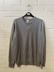 JOHN LEWIS ITALIAN CASHMERE CREW NECK MEN'S JUMPER IN GREY SIZE L RRP £110 (DELIVERY ONLY)