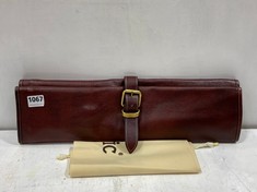 BOLDRIC BROWN ONE BUCKLE LEATHER KNIFE ROLL (DELIVERY ONLY)