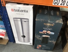 BRABANTIA 30L TOUCH BIN TO INCLUDE TOWER ROSE GOLD EDITION 58L SQUARE SENSOR BIN (DELIVERY ONLY)