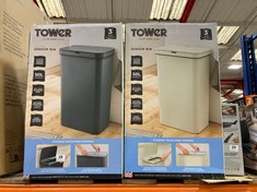 2 X TOWER 50L SENSOR BIN (DELIVERY ONLY)