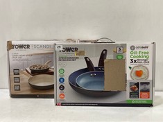 TOWER ALUMINIUM 2 PIECE CERASURE FRYING PAN SET TO INCLUDE TOWER X SCANDI 5 PIECE GREY NON-STICK PAN SET (DELIVERY ONLY)