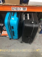 AMERICAN TOURISTER BLUE 4 WHEEL TRAVEL CASE TO INCLUDE SAMSONITE BLACK 4 WHEEL TRAVEL CASE (DELIVERY ONLY)