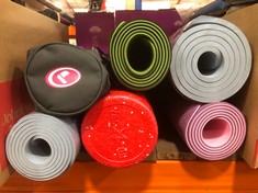 6 X ASSORTED ITEMS TO INCLUDE ECO FRIENDLY TPE YOGA MAT (DELIVERY ONLY)