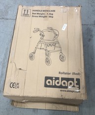 AIDAPT 4 WHEEL ROLLATOR RED (DELIVERY ONLY)