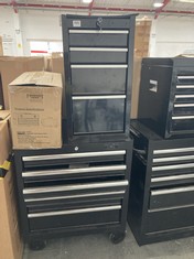 3 X ASSORTED TOOL STORAGE TO INCLUDE ADVANCED 6 DRAWER TOOL CABINET IN BLACK (COLLECTION OR OPTIONAL DELIVERY) (KERBSIDE PALLET DELIVERY)