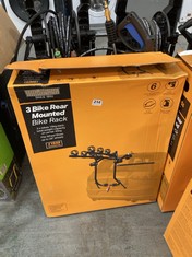 3 BIKE REAR MOUNTED BIKE RACK - ITEM CODE. 463046 - RRP £100 (COLLECTION OR OPTIONAL DELIVERY)