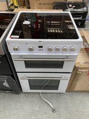 HISENSE DOUBLE ELECTRIC OVEN IN WHITE WITH CERAMIC HOB - MODEL NO. HDE3211BWUK - RRP £379 (COLLECTION OR OPTIONAL DELIVERY)