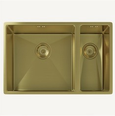 BRUSHED BRASS 1.5. BOWL INSET OR UNDERMOUNTED SINK - 670 X 440 X 205MM (COLLECTION OR OPTIONAL DELIVERY)