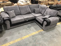 2 SEATER, CORNER, 1 SEATER SOFA IN GREY / BLACK (COLLECTION OR OPTIONAL DELIVERY)