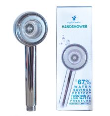 24 X CRYSTAL WATER HANDSHOWER - PERFECT FUNCTIONING LOW PRESSURE SHOWER HEAD WITH 67% WATER SAVING H2Q TECHNOLOGY FOR HEALTHY SKIN & HAIR. (DELIVERY ONLY)