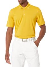 29 X ESSENTIALS MEN'S REGULAR-FIT QUICK-DRY GOLF POLO SHIRT-DISCONTINUED COLOURS, GOLDEN YELLOW, XXL. (DELIVERY ONLY)