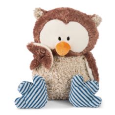 10 X NICI 46093 PLUSH CUDDLY TOY OWL OSCAR WITH TURNABLE HEAD 50CM, BROWN/BLUE, 50 CM. (DELIVERY ONLY)