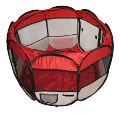 4 X BUNNY BUSINESS UNNY BUSINESS FABRIC PLAYPEN FOR RABBITS GUINEAS RUN HUTCH FOLDABLE, RED. (DELIVERY ONLY)