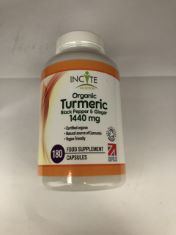 40 X INCITE ORGANIC TUMERIC FOOD SUPPLEMENT 180 CAPSULES PER BOTTLE . (DELIVERY ONLY)